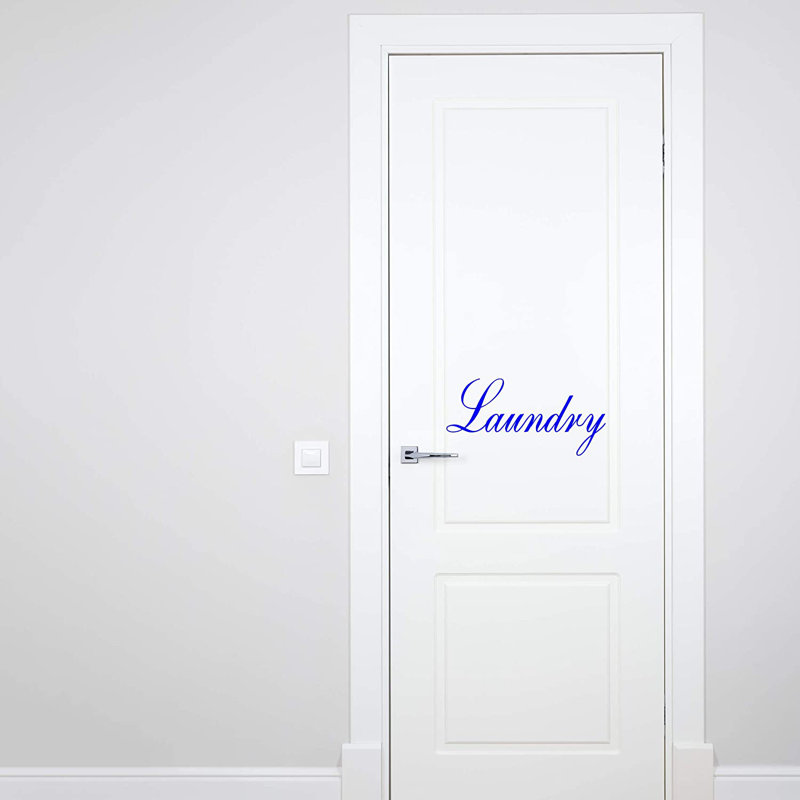 Décalcomanie de porte en vinyle, H 6 po x l 12 po, Bleu