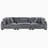 Brinsley 135" Modern Modular Sofa with Corduroy Fabric, Adjustable Backrest, 5 Pillows-1466778622