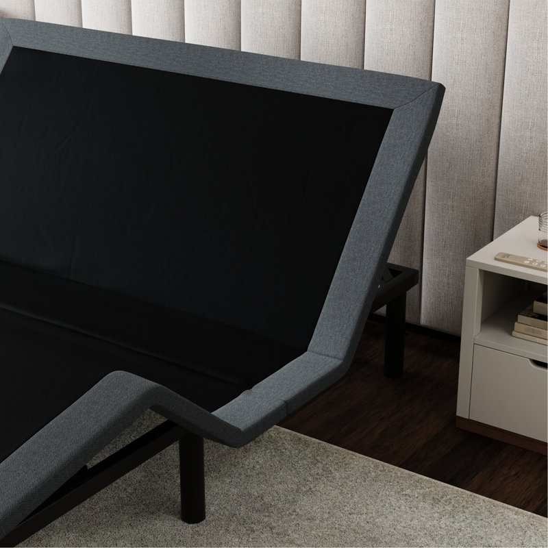 Base de lit ajustable à plateau divisé grand noir et gris Os4 avec fonction de réglage de la position du pied de la tête, système de renfort à une touche Zero Gravity One-Touch, structure de renforcement de la structure très robuste,