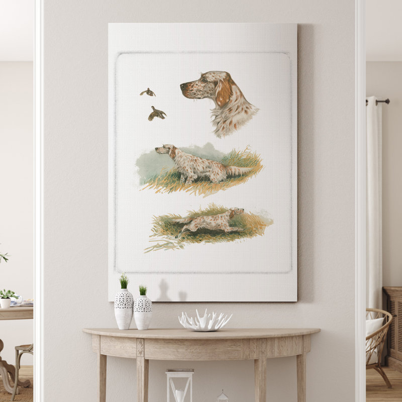 « English setter », reproduction d’art sur toile tendue, H 36 po x l 24 po x P 1 po
