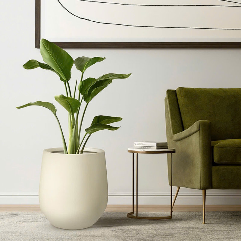 Pot de fleurs Dorlis Fiberstone, H 21,5 po x l 20 po x P 20 po, Lin lin
