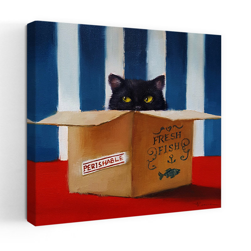 Chat, cambrioleur, art urbain contemporain, H 18 po x l 18 po