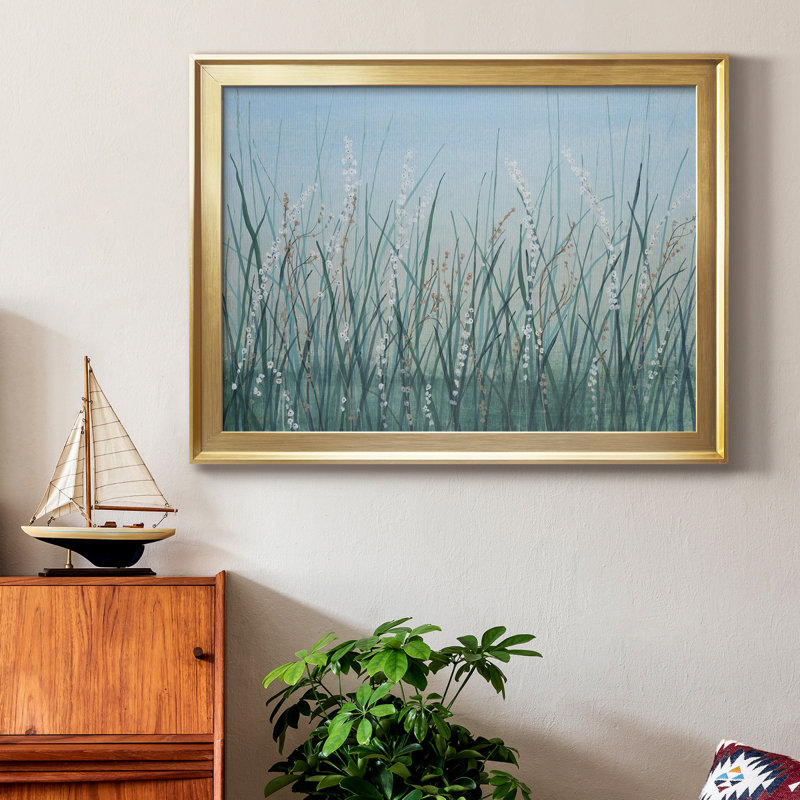 «Tall Grass II», reproduction encadrée de qualité supérieure - prête à être accrochée, Cadre doré, Pas de tapis