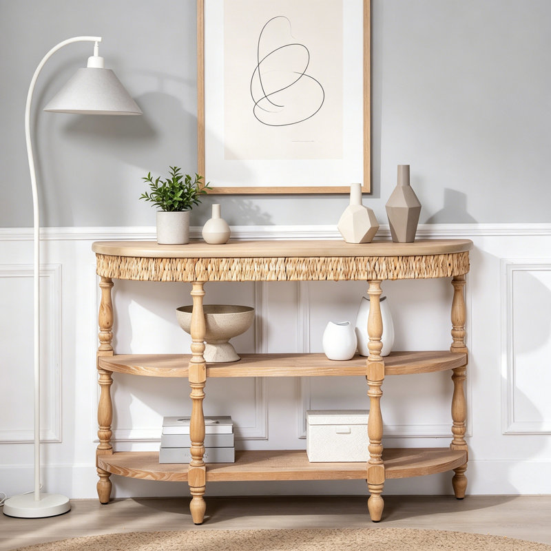 Jahnae en bois avec tablettes de rangement à 3 niveaux
