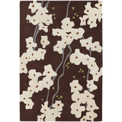 Inhabit Designer Dark Brown/Ivory Area Rug