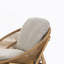 Chaise longue d'extérieur en osier brun pâle avec coussin beige, ensemble de 1-27124736-27124741