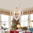 Sotion 5-Light Dimmable Farmhouse Geometric Chandelier Rustic Candle Style Pendant for Kitchen Island Cottage-13997256