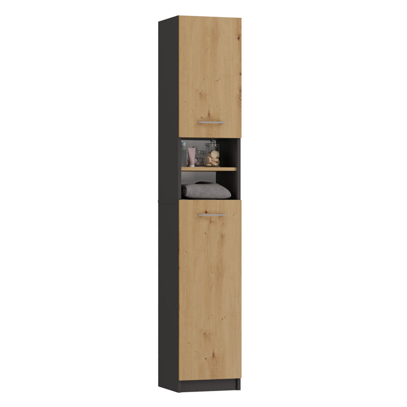 Davena Laminate Bathroom Cabinet, Black/Brown
