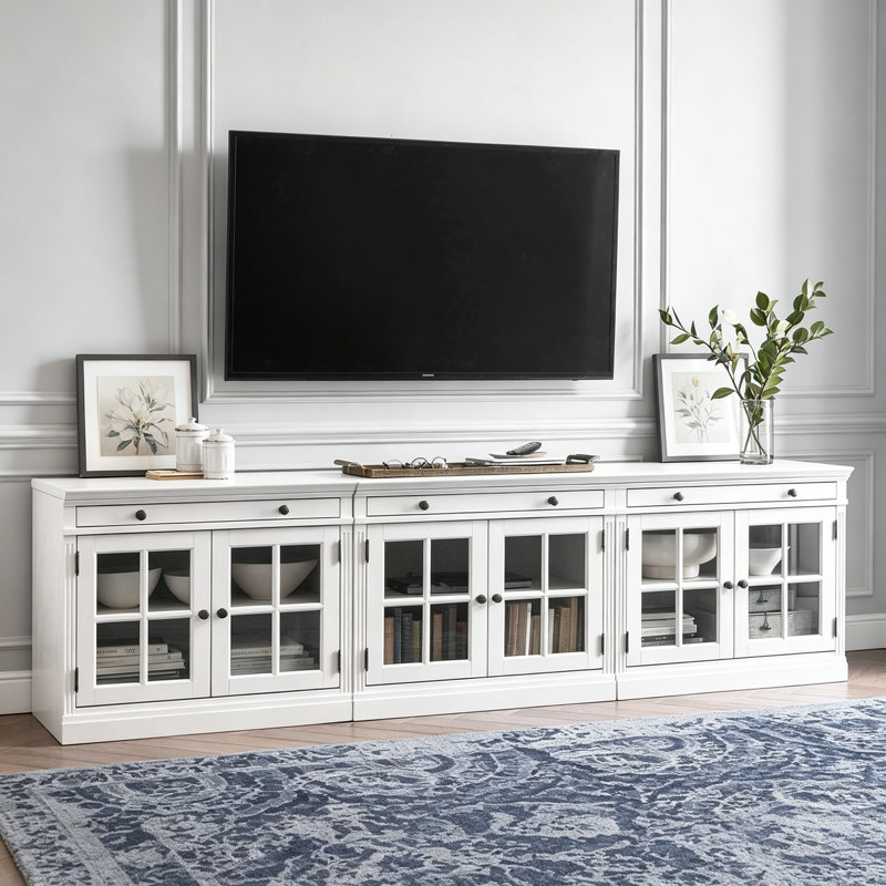 Meuble télé rétro classique français, Blanc