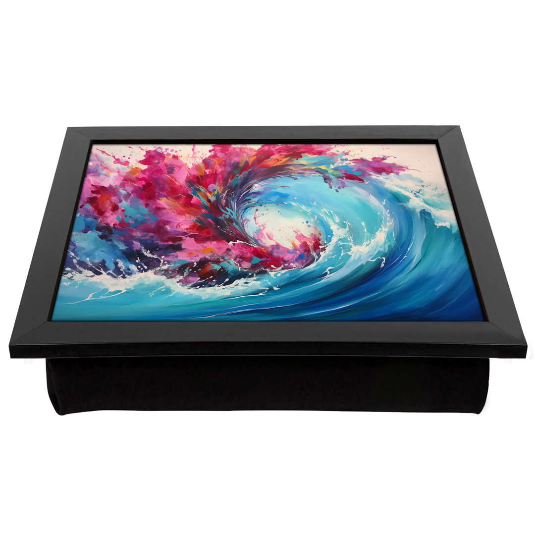Wave Abstract  Lap Tray with Cushion