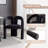 3 Piece Glass Dining Set with Barrel Accent Chairs-832413221