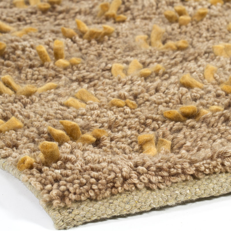 Funston Performance Wool Abstract Indoor Rug, Rectangle 5' x 7'6", Brown/Yellow