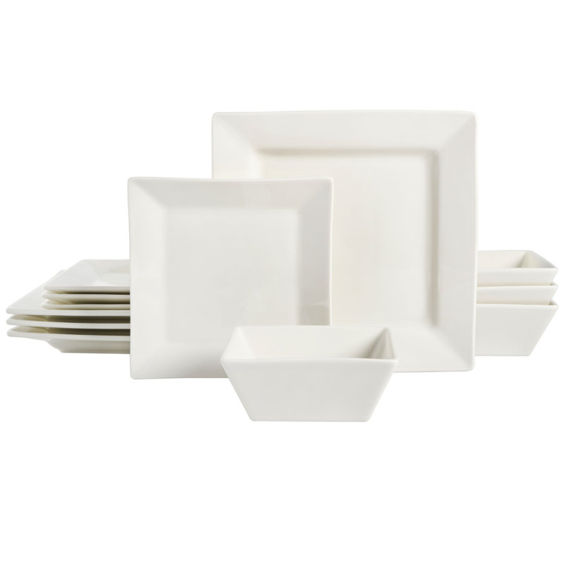 Service de table 12 pièces Gibson Home Everyday, porcelaine blanche
