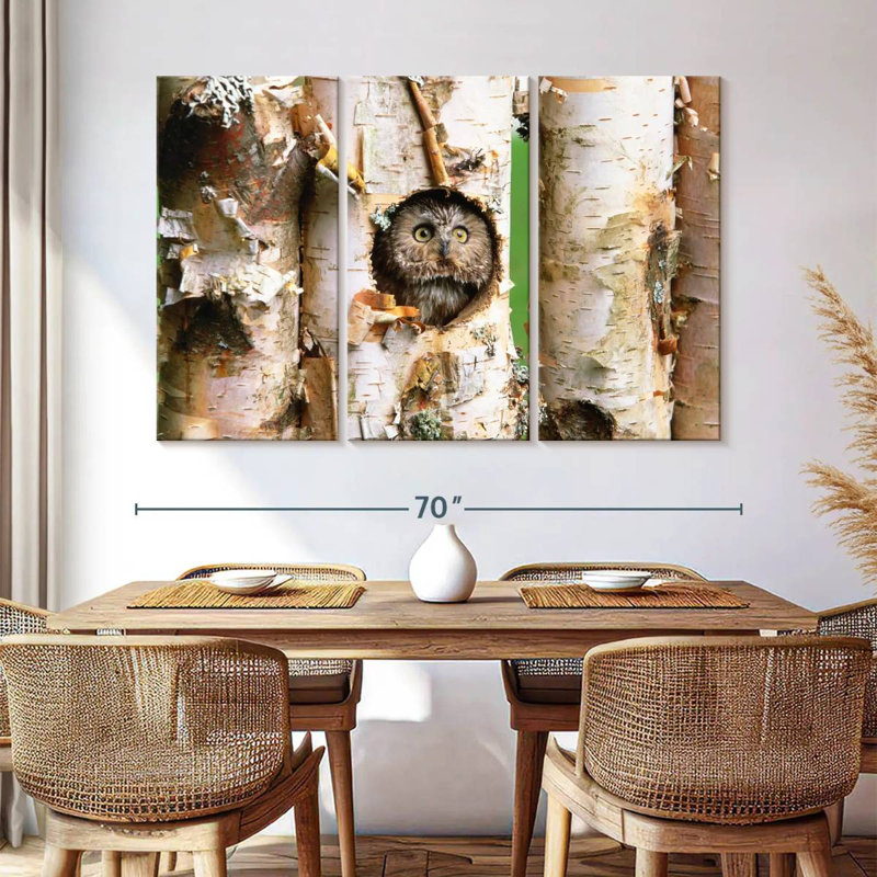 Brampt Owl In Tree Hole, 42" H x 65" W