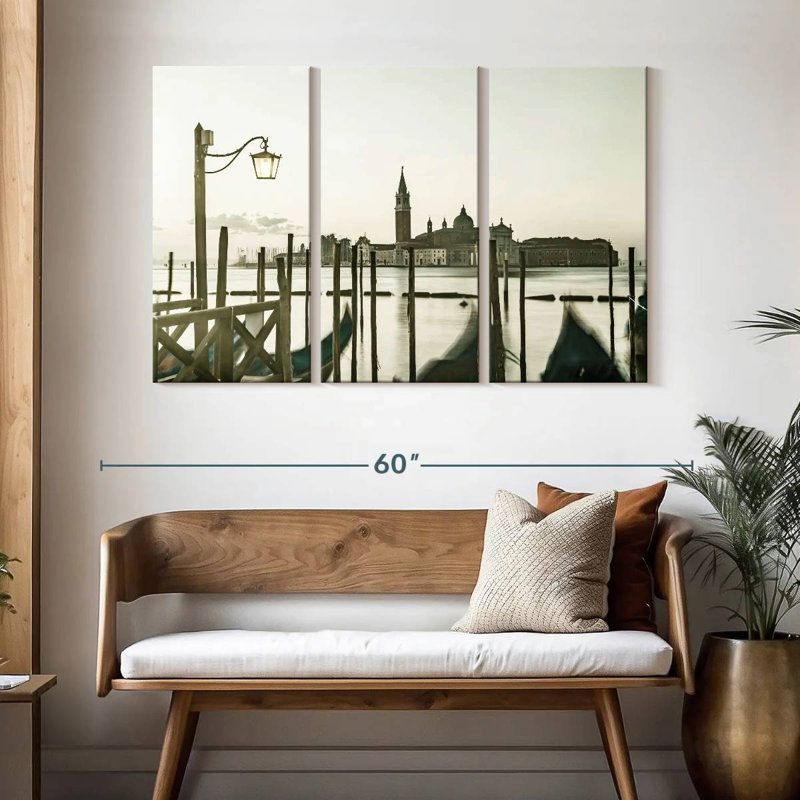 Sebbie Venice Gondolas Morning View, 32" H x 50" W