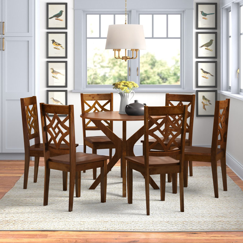 Ensemble repas pour 4 personnes Runyan, Noyer brun, Noyer brun