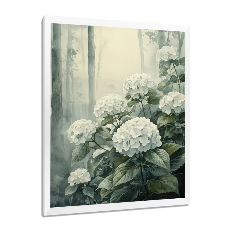 Ballycastle - art mural floral, H 44 po x l 34 po, Reproduction encadrée d'une seule photo, Blanc