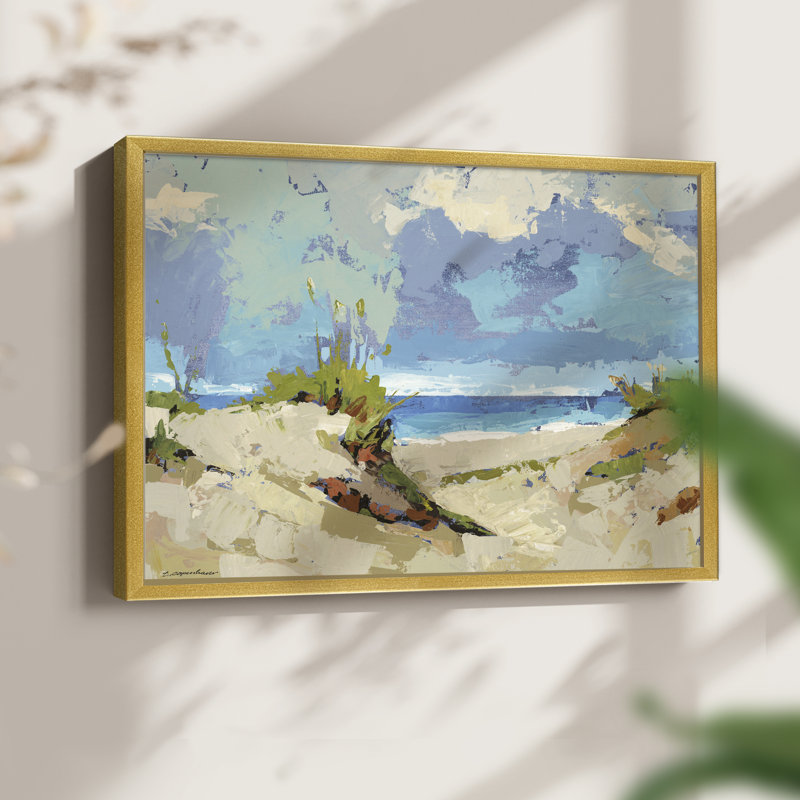 Dunes II - Reproduction encadrée - Restickable, H 22 po x l 28 po, Or