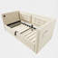 Lit de jour simple avec rangement sous le lit, ports USB inclus (beige)-2133192837