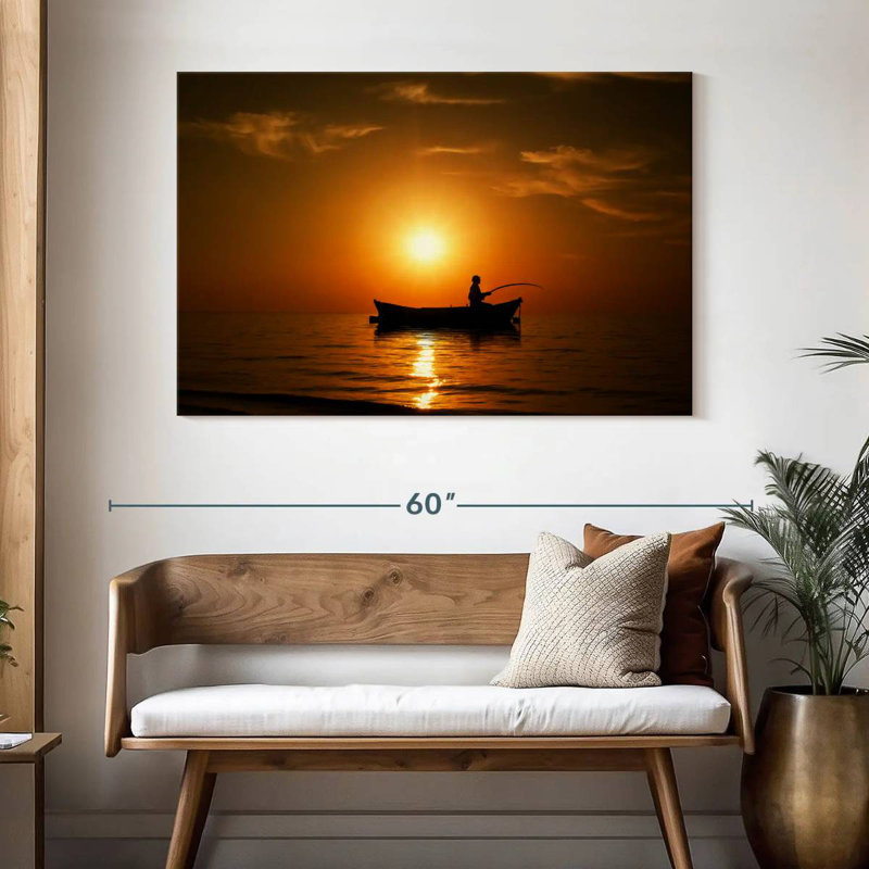 Senne Golden Sunset Pêche, H 32 po x l 48 po