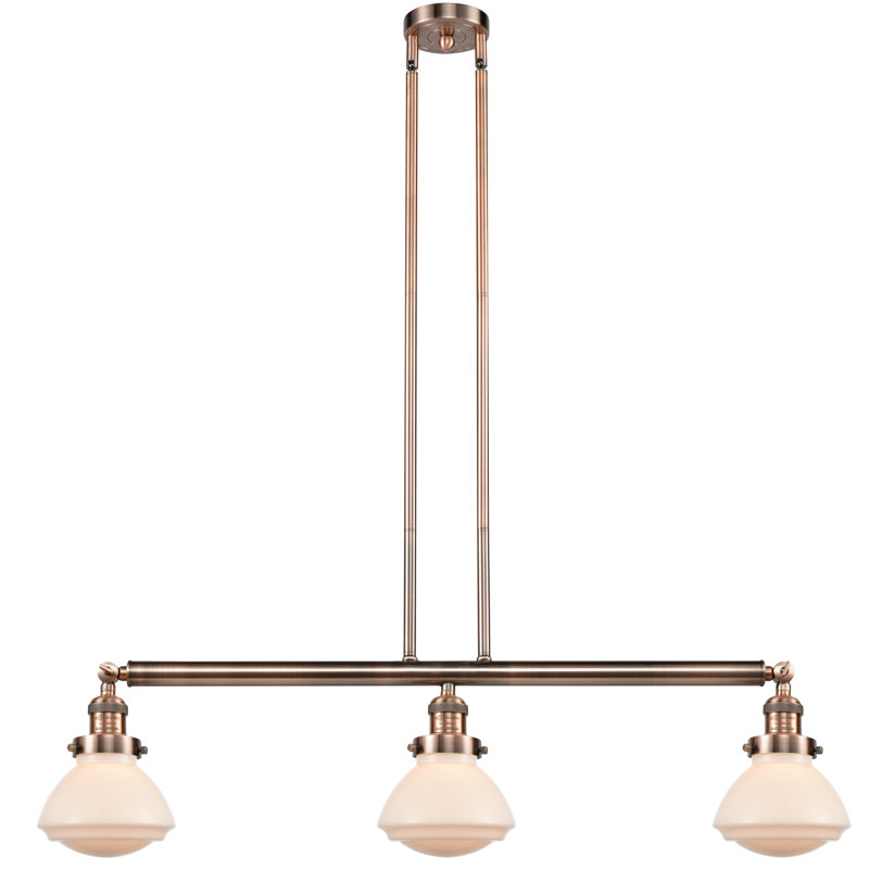 Luminaire suspendu linéaire à 3 lumières pour îlot de cuisine Chesterville, Ampoule DEL 6 watts Vinage, Blanc mat