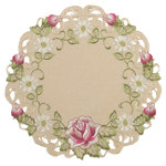 Docia Polyester Floral Round Doily