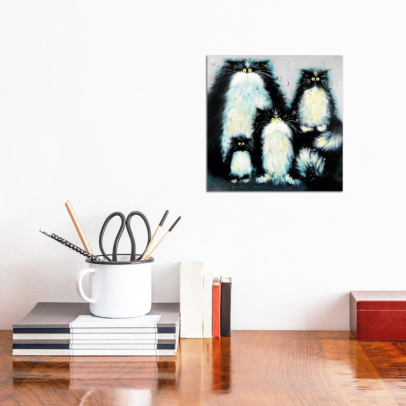 Purrfect Family 1 Piece Wrapped Canvas Wall Art, 30.48 cm H x 30.48 cm W