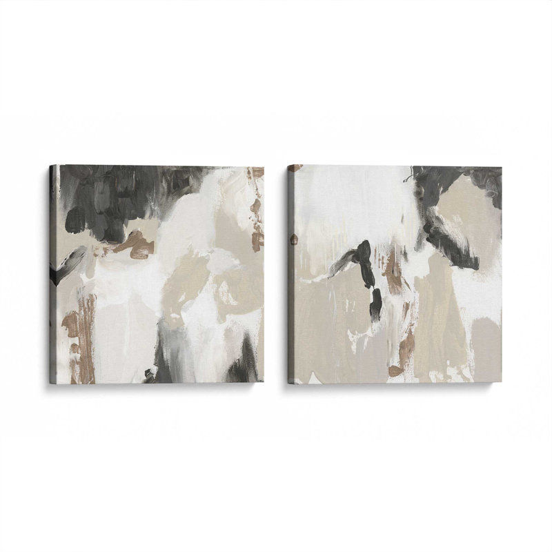 «Monochromatique mosaïque», 2 pièces sur toile, Toile tendue, H 12 po x l 12 po x P 1,25 po