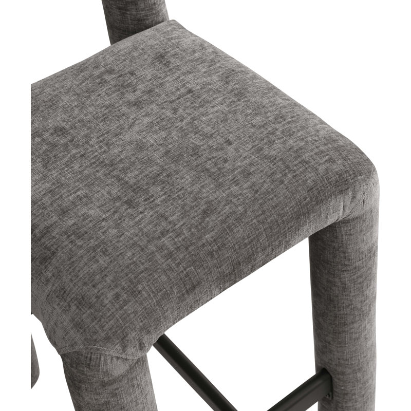 Amari Stool, Chenille Fabric, Gray