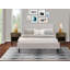 Ensemble de chambre avec très grand lit plateforme 3 pièces avec 1 base de lit en bois et 2 tables de chevet modernes - Fabrication fiable et durable - Tissu en lin bleu denim-1545697502-1545865185