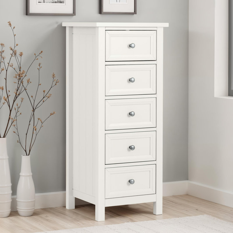 Jarin 48cm W 5 - Drawer Chest of Drawers, Surf White