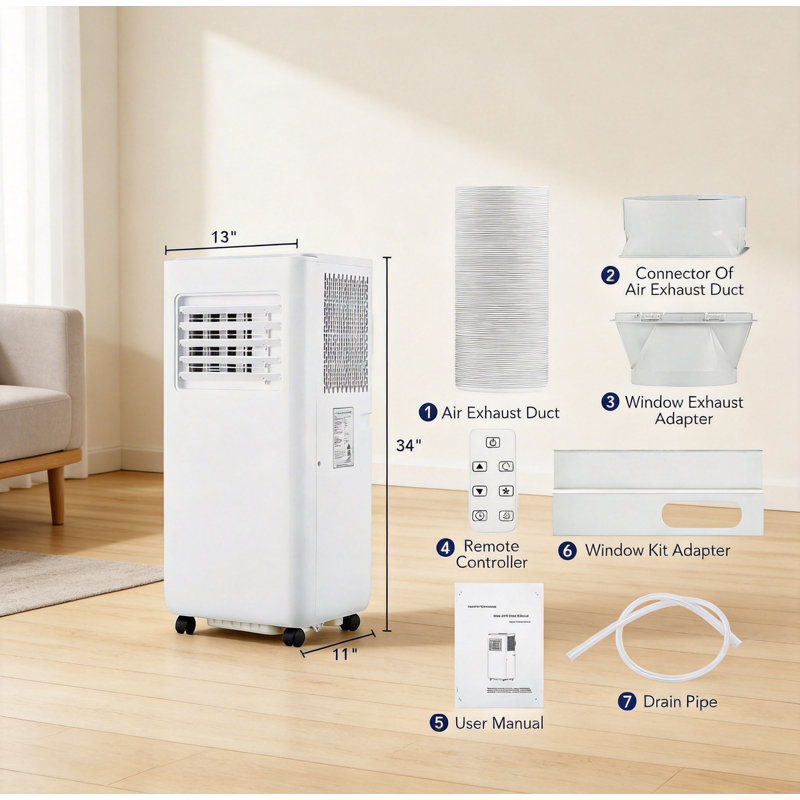 10000 BTU Portable Air Conditioner,  with Remote Control