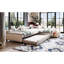 Lit de jour rembourré beige, lits simples, lit gigogne, tiroir, polyvalent, lit de jour double avec couchette et tiroir beige, multifonctionnel pour usages multiples