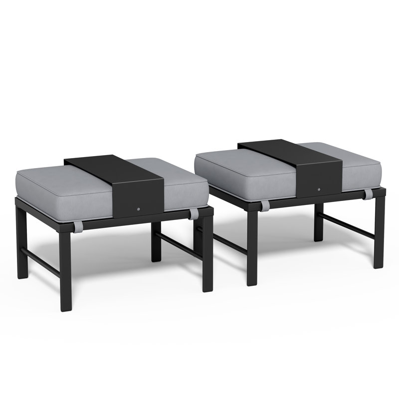 Repose-pieds pour 2 personnes, Cadre noir avec base gris