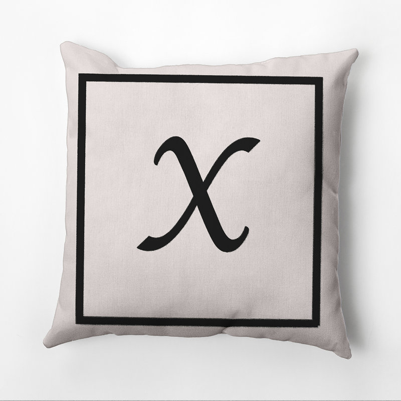 Reversible Throw Pillow, 26"x26", Flax/Black, X