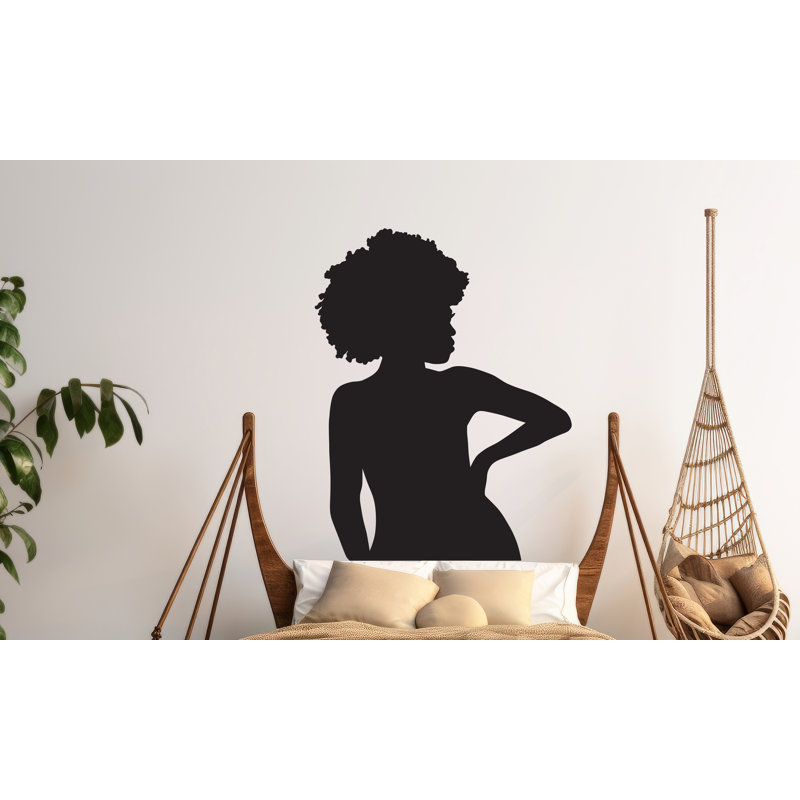 Décalcomanie murale femme afro beauté bohème, autocollants de lit afro, autocollants de lit, décalque de mur de haie, autocollant de décalcomanie afro, super lit très grand décor 094LU