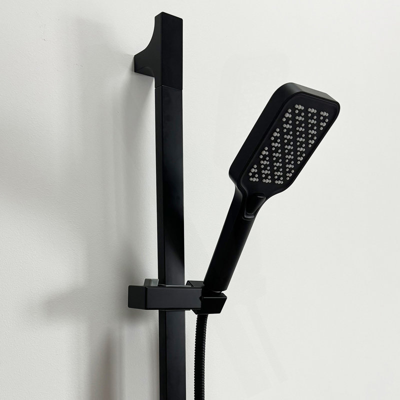 Douchette à main avec barre coulissante et tuyau, Matte Black