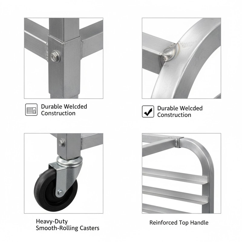 Égouttoir à 20 étages en aluminium avec roulettes verrouillables, chariot de refroidissement de boulangerie mobile de grande capacité pour restaurant de cuisine, l 20 po x P 26 po x H 70 po