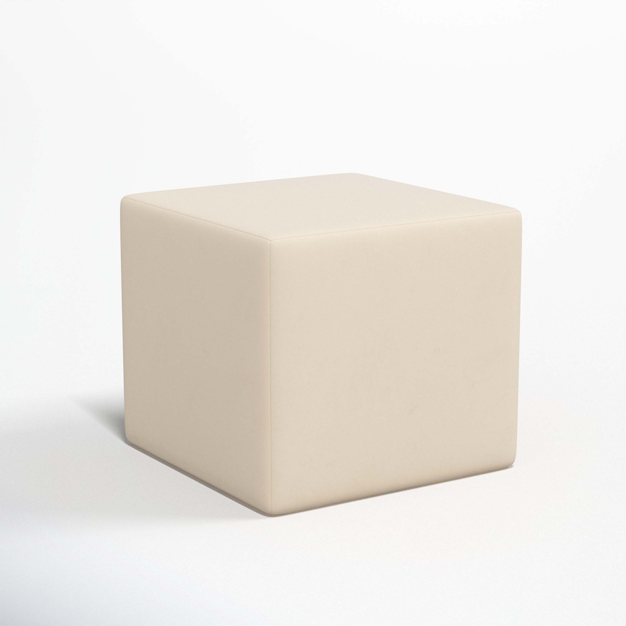 Samet 21'' Square Cube Ottoman , Classic Pearl Performance Velvet