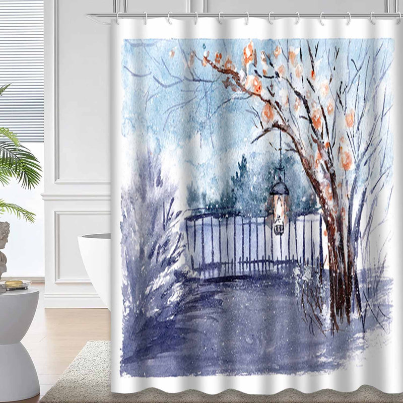 Rideau de douche Winter Snow, L 72 po x l 78 po