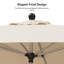 Parasol carré de terrasse 1,98 m x 1,98 m, inclinable, beige-1694907306