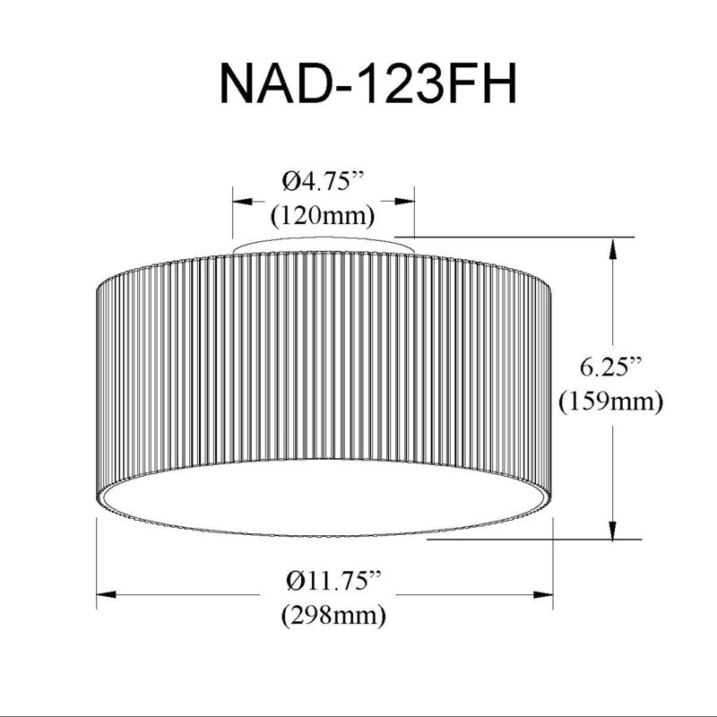 Plafonnier encastré 11,75 po de diamètre 1 lumière Neamiah, Chrome poli