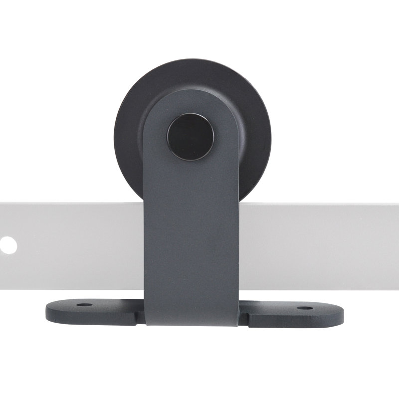 Top Mount Style Sliding Standard Single Track Barn Door Hardware Kit, Matte Black