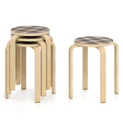 Ensemble de 4 tabourets empilables 18 po