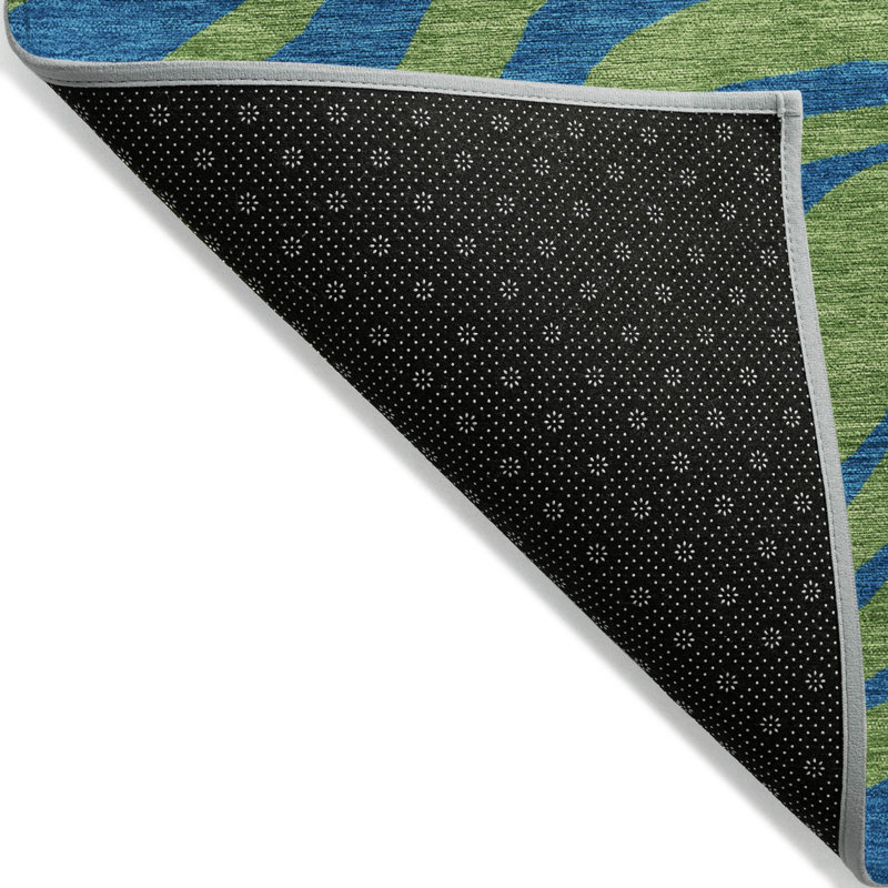 Fernelle Green Washable Indoor-Outdoor Rug - , 5' x 7'6"