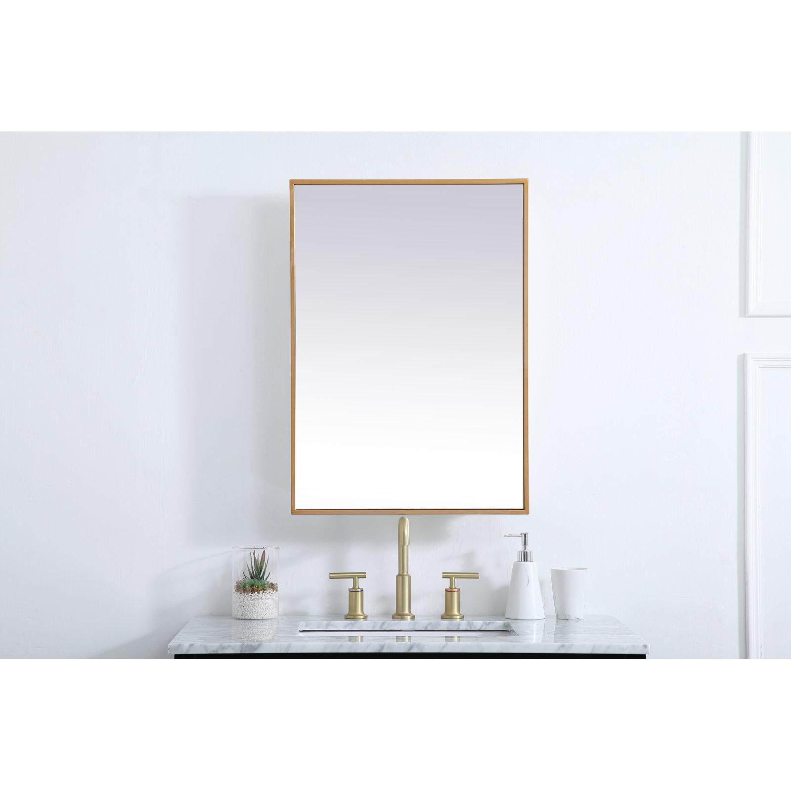 Clapp Surface Medicine Cabinet, Brass, 28" H x 20" W x 5" D