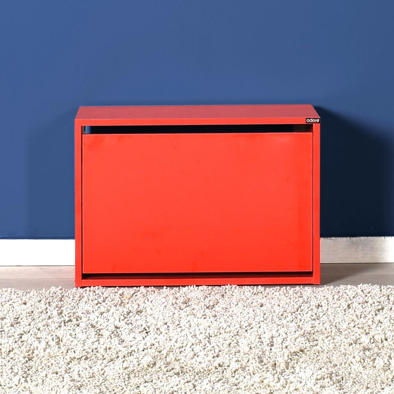 Baneen 8 Pair Shoe Storage Cabinet, Red