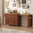 80.63" Extendable Kitchen Island With Power Outlet, 2 Storage Drawers, Open Shelves-104978499