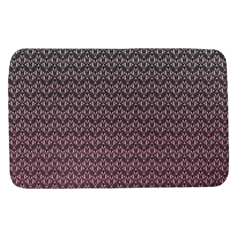 Leffel Memory Foam Non-Slip Bath Rug, 21" W x 34" L, Pink