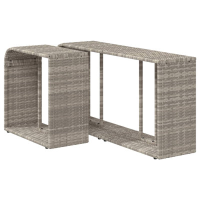 Vidaxl outdoor rattan set of two. Light gray poly rattan